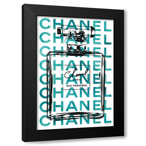 Teal Perfume Black Modern Wood Framed Art Print with Double Matting by Greenwood, Amanda