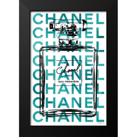 Teal Perfume Black Modern Wood Framed Art Print by Greenwood, Amanda