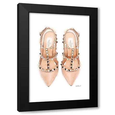 Nude Stud Shoes Black Modern Wood Framed Art Print by Greenwood, Amanda