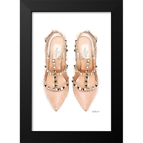 Nude Stud Shoes Black Modern Wood Framed Art Print by Greenwood, Amanda