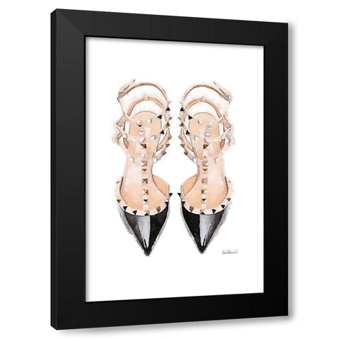 Black Stud Shoes Black Modern Wood Framed Art Print with Double Matting by Greenwood, Amanda