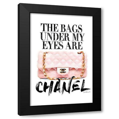 Pink Bag Quote Black Modern Wood Framed Art Print by Greenwood, Amanda