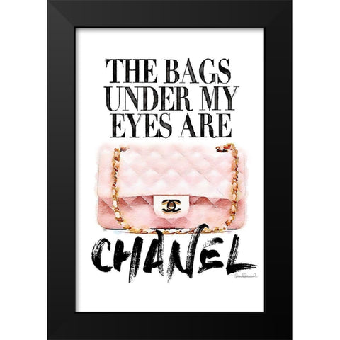 Pink Bag Quote Black Modern Wood Framed Art Print by Greenwood, Amanda