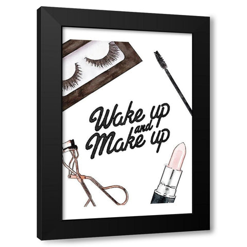 Wakeup Makeup Black Modern Wood Framed Art Print with Double Matting by Greenwood, Amanda