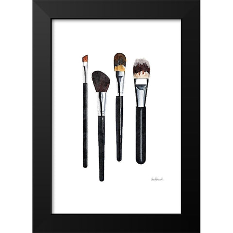 Brushes Black Modern Wood Framed Art Print by Greenwood, Amanda