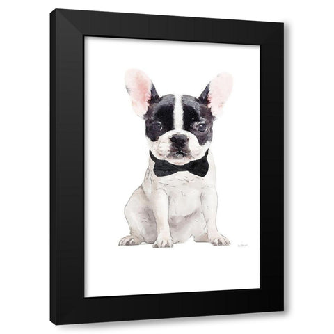 Frenchie V Black Modern Wood Framed Art Print with Double Matting by Greenwood, Amanda
