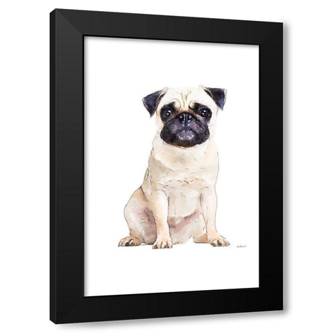 Pug Black Modern Wood Framed Art Print by Greenwood, Amanda