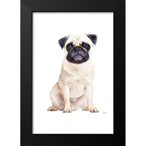 Pug Black Modern Wood Framed Art Print by Greenwood, Amanda