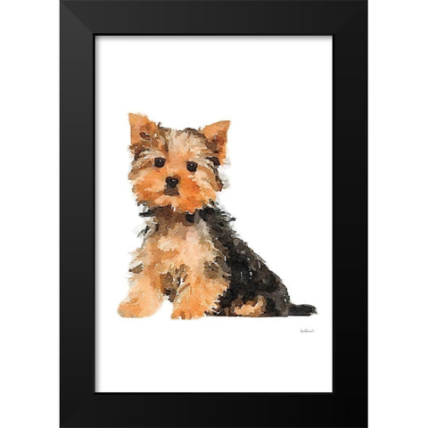 Yorkie Black Modern Wood Framed Art Print by Greenwood, Amanda