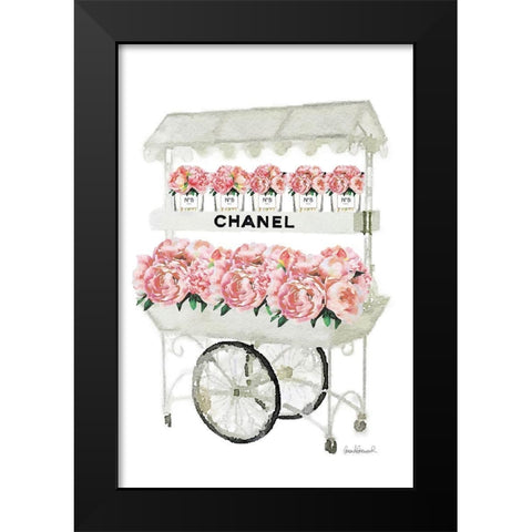 Flower Cart Black Modern Wood Framed Art Print by Greenwood, Amanda