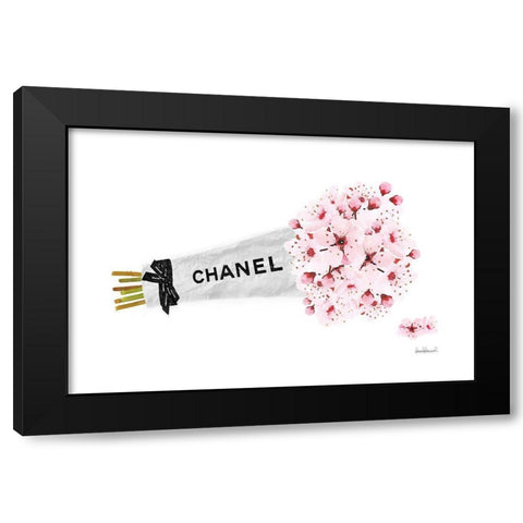 Wrapped Flowers Black Modern Wood Framed Art Print by Greenwood, Amanda