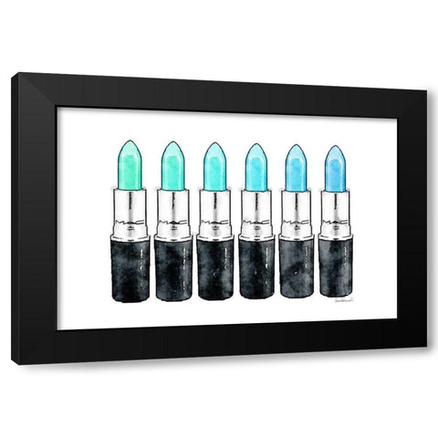 Blues Row Black Modern Wood Framed Art Print by Greenwood, Amanda