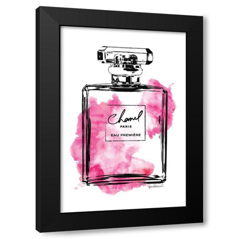 Black Bottle Bright Pink Black Modern Wood Framed Art Print by Greenwood, Amanda