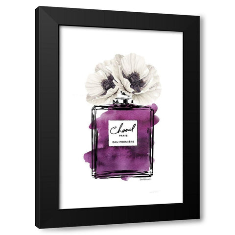 Black Bottle Purple  Black Modern Wood Framed Art Print by Greenwood, Amanda