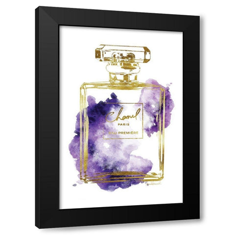 Gold Bottle Purple Black Modern Wood Framed Art Print with Double Matting by Greenwood, Amanda