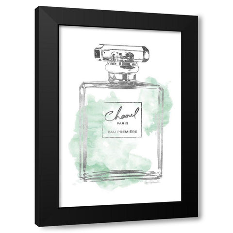 Silver Bottle Mint Black Modern Wood Framed Art Print by Greenwood, Amanda