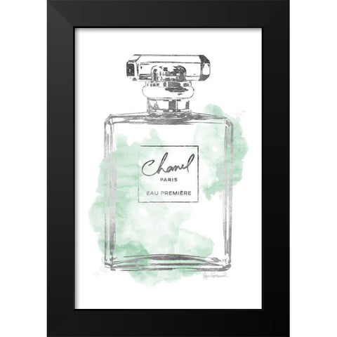 Silver Bottle Mint Black Modern Wood Framed Art Print by Greenwood, Amanda