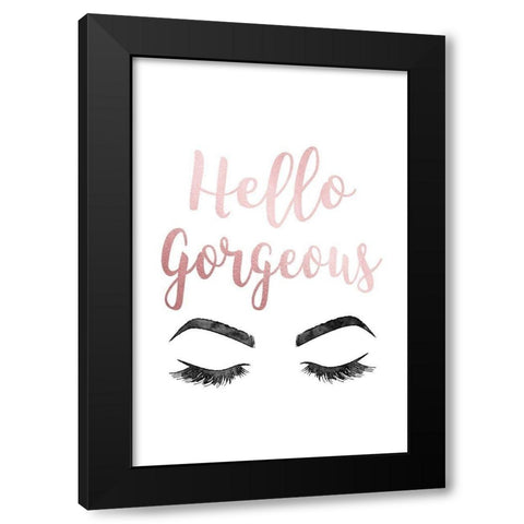 Hello Gorgeous Pink Black Modern Wood Framed Art Print with Double Matting by Greenwood, Amanda