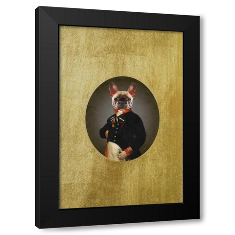 Classic Frenchie Black Modern Wood Framed Art Print with Double Matting by Amanda Greenwood