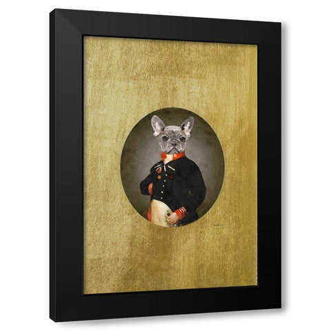 All Dressed up Frenchie Black Modern Wood Framed Art Print with Double Matting by Amanda Greenwood