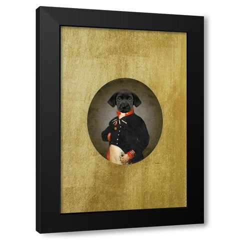 All Dressed up Labrador Black Modern Wood Framed Art Print with Double Matting by Amanda Greenwood