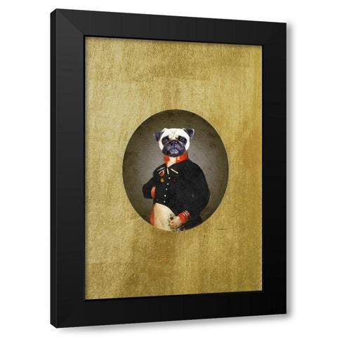 All Dressed up Pug Black Modern Wood Framed Art Print with Double Matting by Amanda Greenwood