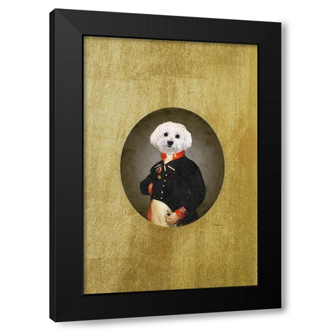 All Dressed up Bichon Frison  Black Modern Wood Framed Art Print with Double Matting by Amanda Greenwood