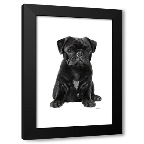 Pug II Black Modern Wood Framed Art Print with Double Matting by Amanda Greenwood