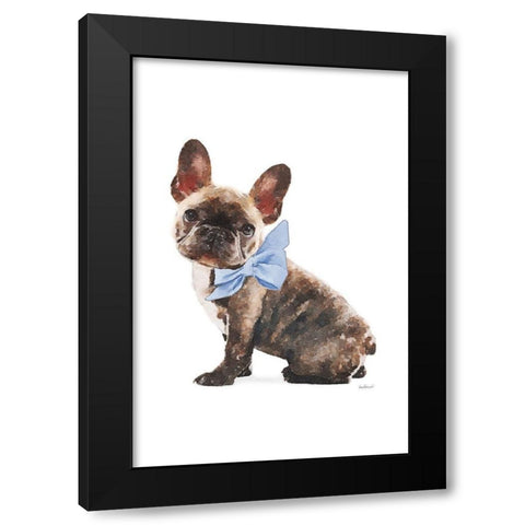 Frenchie VII Black Modern Wood Framed Art Print with Double Matting by Amanda Greenwood