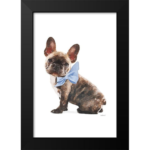Frenchie VII Black Modern Wood Framed Art Print by Amanda Greenwood