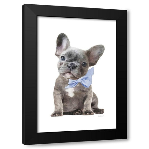 Frenchie XI Black Modern Wood Framed Art Print with Double Matting by Amanda Greenwood