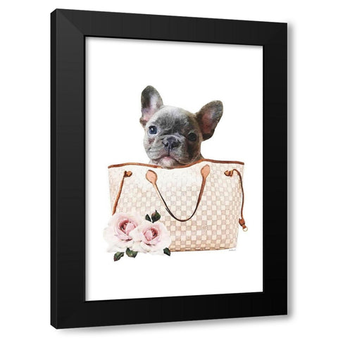Fashion Bag with French III Black Modern Wood Framed Art Print by Amanda Greenwood