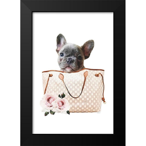 Fashion Bag with French III Black Modern Wood Framed Art Print by Amanda Greenwood