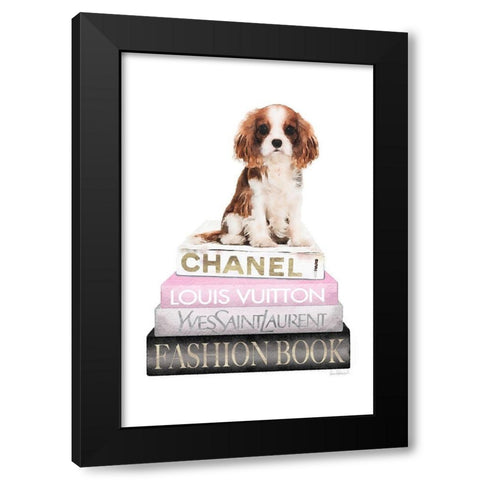 King of the Bookstack Black Modern Wood Framed Art Print by Amanda Greenwood