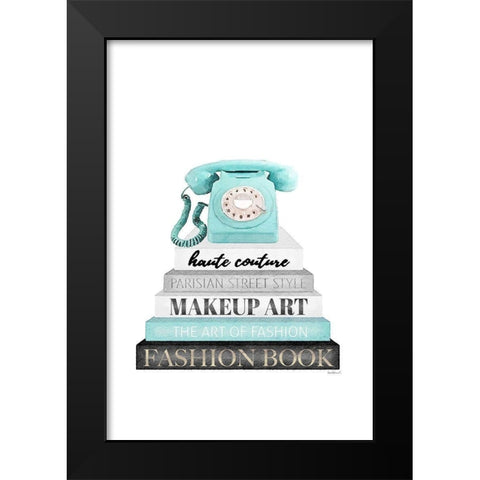 Telephone Bookstack  III Black Modern Wood Framed Art Print by Amanda Greenwood