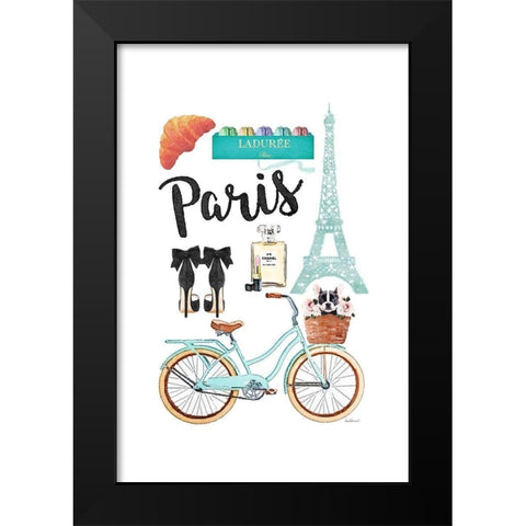 Paris Style II Black Modern Wood Framed Art Print by Amanda Greenwood