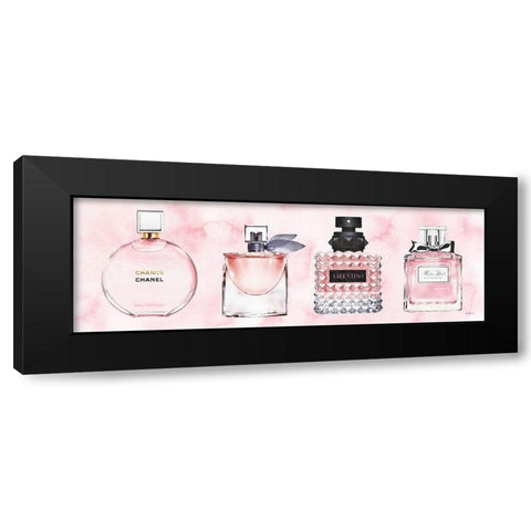 4  Pink Perfumes Black Modern Wood Framed Art Print by Amanda Greenwood