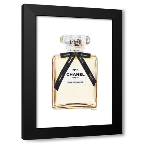 Black Bow Perfume Black Modern Wood Framed Art Print by Greenwood, Amanda