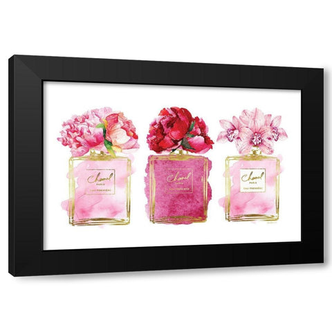 Perfume Bottle Bouquets XIX Black Modern Wood Framed Art Print with Double Matting by Greenwood, Amanda