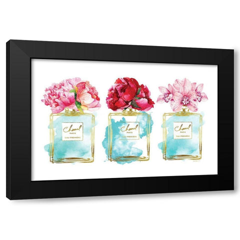 Perfume Bottle Bouquets XX Black Modern Wood Framed Art Print by Greenwood, Amanda