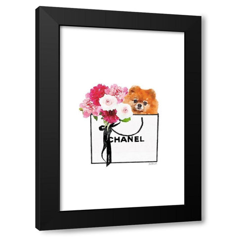 Pom and Shopping Black Modern Wood Framed Art Print by Greenwood, Amanda