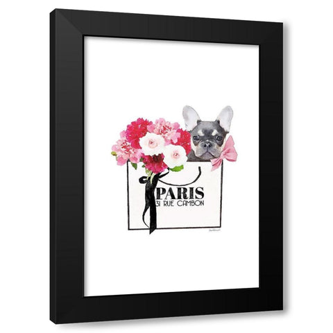 Frenchie and Shopping III Black Modern Wood Framed Art Print by Greenwood, Amanda