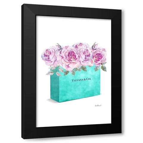 Shopping Bag Bouquet Black Modern Wood Framed Art Print by Greenwood, Amanda