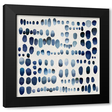 Playful Blue I Black Modern Wood Framed Art Print with Double Matting by Perry, Angela