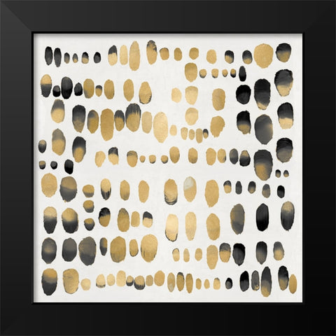 Playful Gold and Black I Black Modern Wood Framed Art Print by Perry, Angela