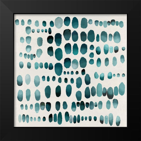 Playful Teal II Black Modern Wood Framed Art Print by Perry, Angela