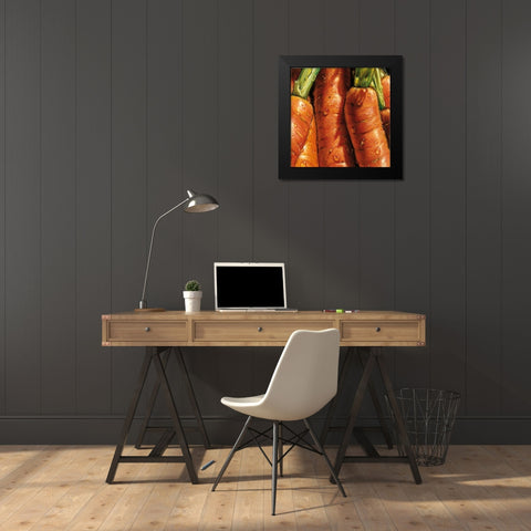 Carrots Black Modern Wood Framed Art Print by AlmaCh