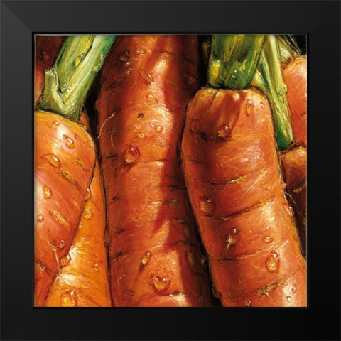 Carrots Black Modern Wood Framed Art Print by AlmaCh