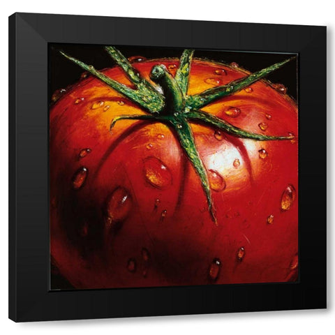 Tomato Black Modern Wood Framed Art Print with Double Matting by AlmaCh