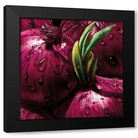 Onions Black Modern Wood Framed Art Print by AlmaCh